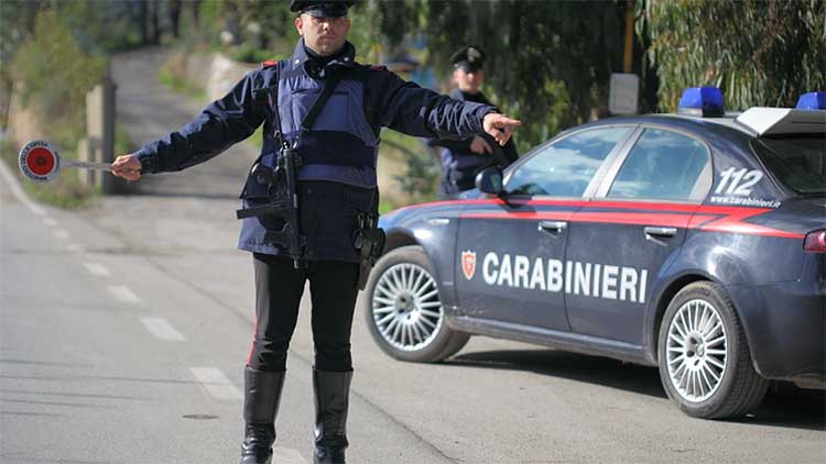 Un posto di blocco dei carabinieri