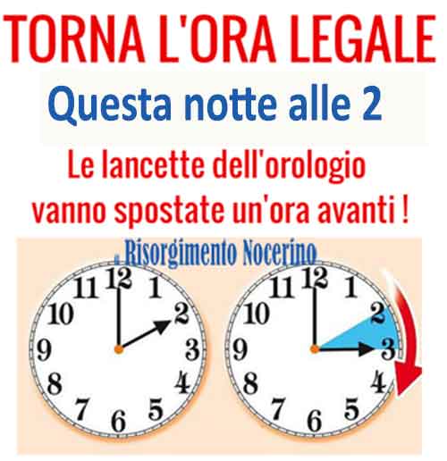 Torna l'ora legale