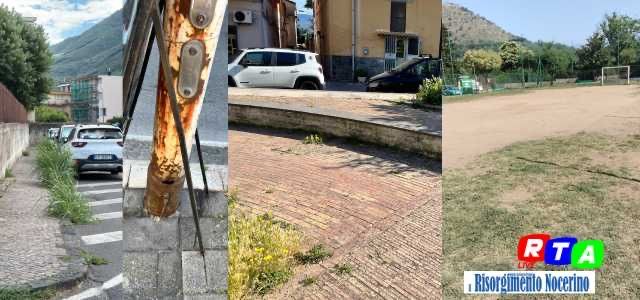 Nocera Sup, problemi in piazzetta Uscioli, via Pecorari e campetto zona PEEP. Minoranza all’attacco