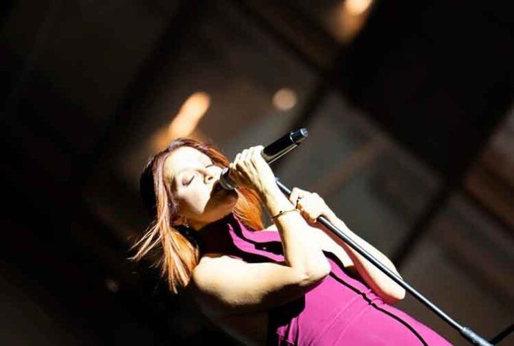 Un momento del concerto di Noemi