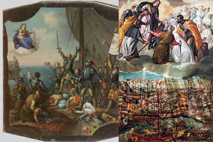due interpretazioni artistiche della battaglia di Lepanto