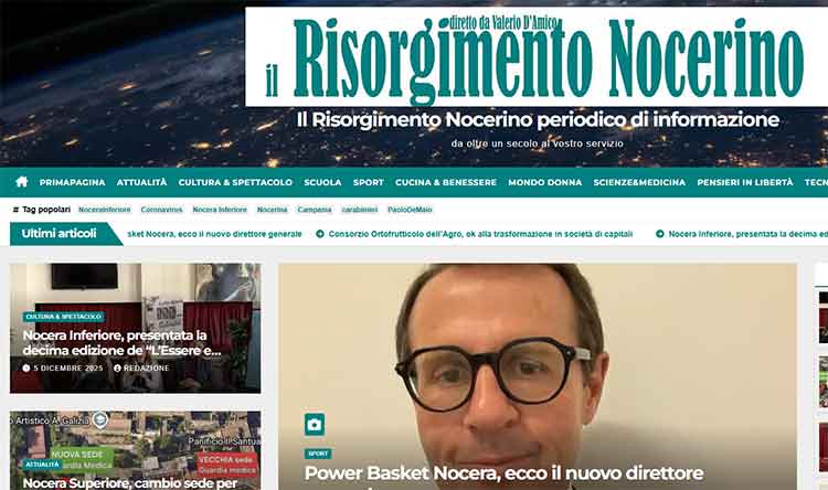 La prima pagina del Risorgimento Nocerino